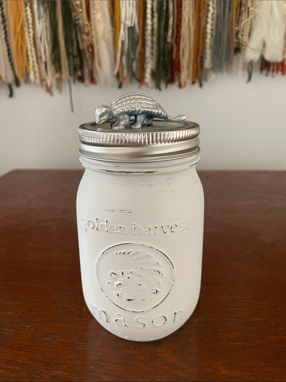 White mason jar decor